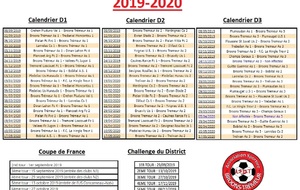 Calendriers 2019-2020 Championnats et Coupes