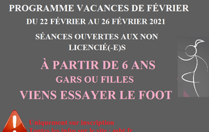 Programme vacances de février